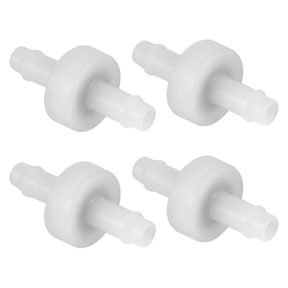 4Pcs Check Valve PVDF Wear-Resistant One-Way Check Valve for Fuel Gas Liquid Air 1/4 Inch 6 mm