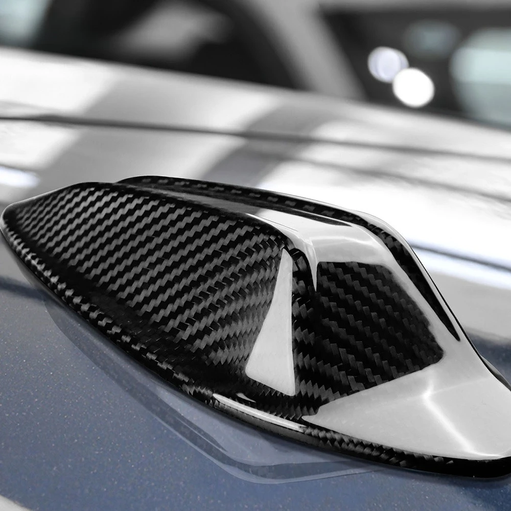 ألياف الكربون سقف السيارة زعانف القرش هوائي غطاء قاعدة استبدال الكسوة لسيارات BMW G20 LCI 5 سلسلة G60 M3 G80 M4 G82 اكسسوارات السيارات #5