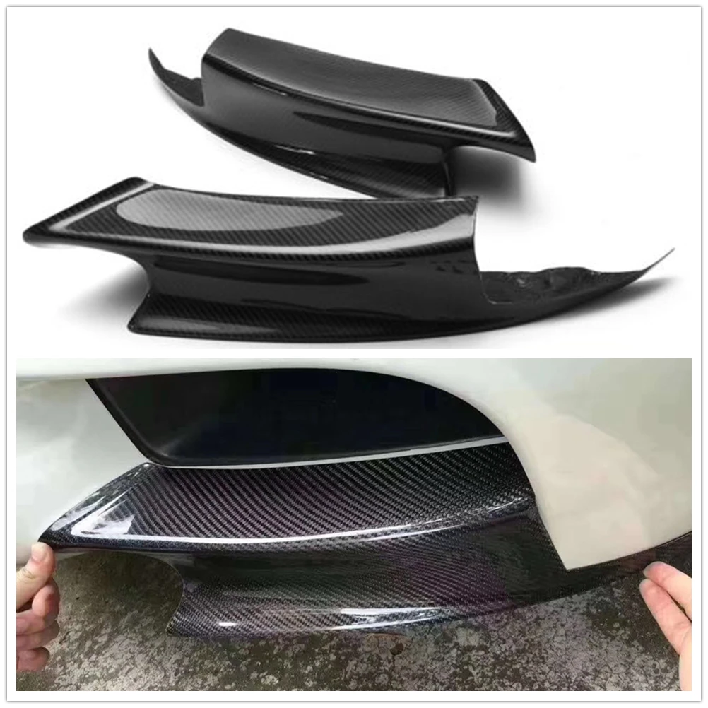 Carbon Fiber Front Bumper Lip Spoiler Side Corner For BMW E90 E92 E90 M3 Sedan 2007-2013