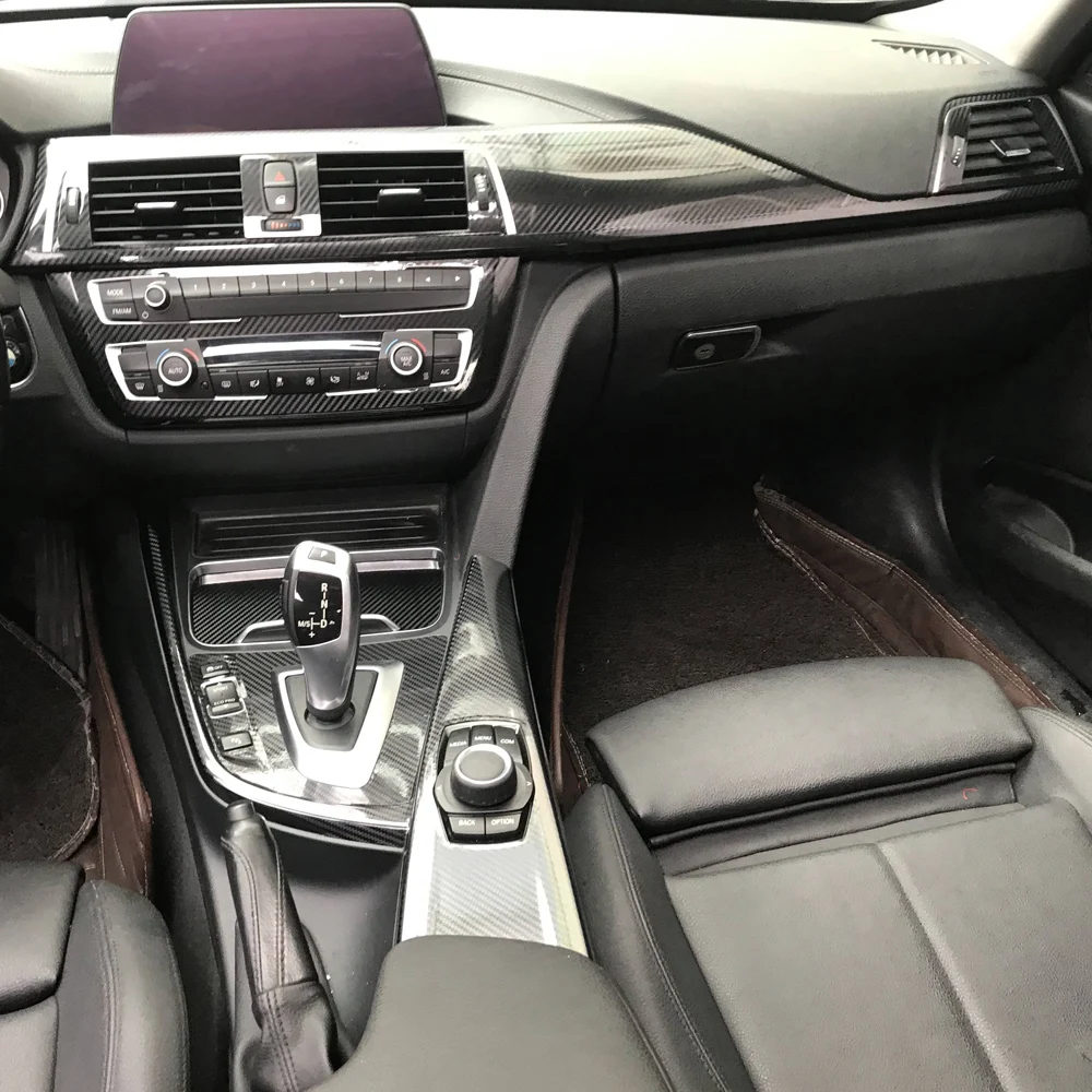 Carbon Fiber Interior Trim Stickers For BMW 4 Series F32 F33 F36 2013-2019 CentralConsoleGear Shift Panel Door Handle Cover Trim
