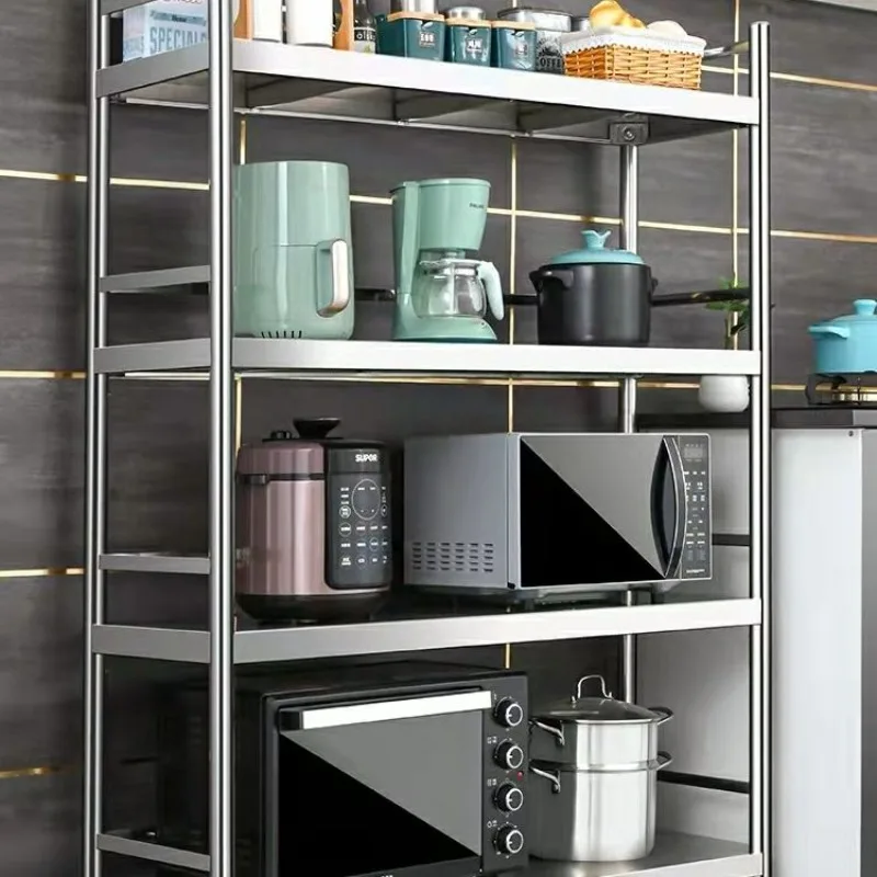 Thickened fence 304 stainless steel rack, extra thick shelf, kitchen storage microwave oven