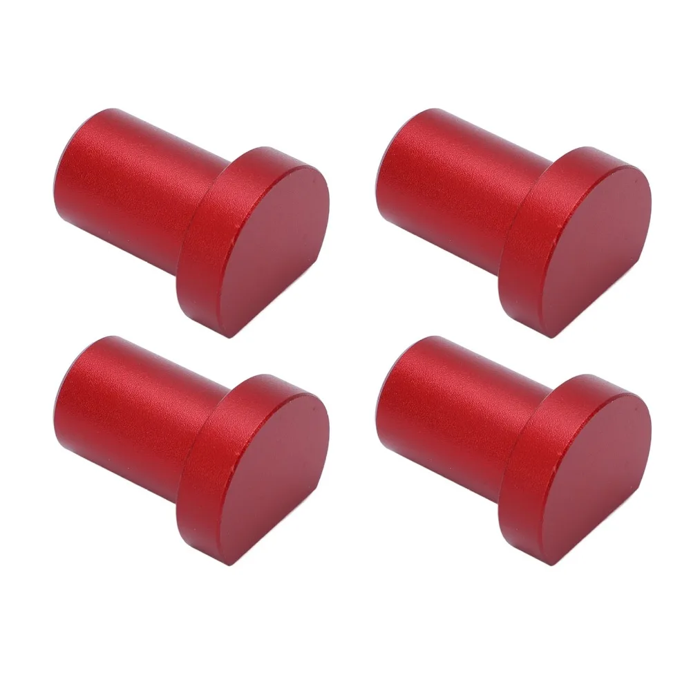 4pcs Aluminum Alloy Bench Dogs 3/4 Inch Hole Fit 19mm Diameter Workbench Pegs Red Woodworking Stoppers For Workbench Desktop