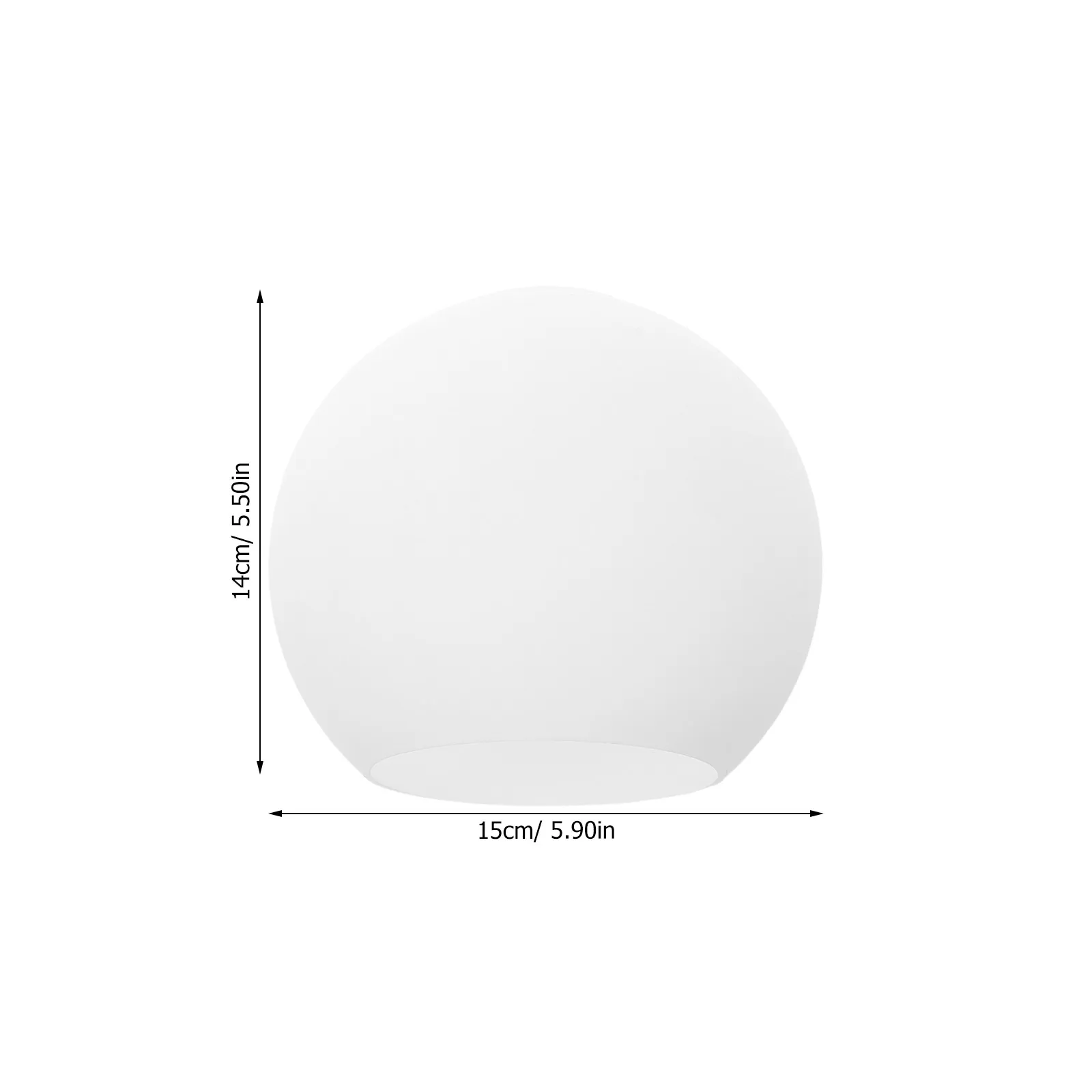 Minimalist White Frosted Glass Globe Lampshade Double Hole Flat Mouth Replacement for Table Lamp Pendant Hanging Light Ceiling