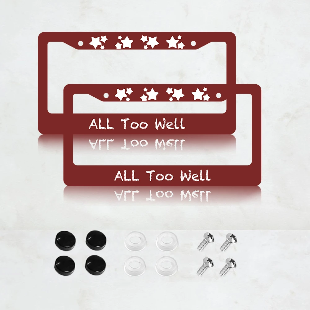 

2 шт. алюминиевых рамок для номерных знаков «All Too Well» — стандартный размер США 6 x 12 дюймов, декоративный кронштейн для автомобильного номерного знака, 2 отверстия