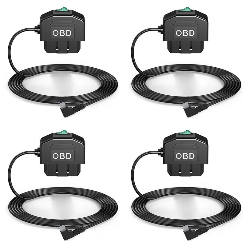 AB56-4X Dash Cam OBD Hardwire Kit,Dash Camera USB Type C Hardwire Kit With OBD Power Cable For Dashcam 12-24V To 5V/3A