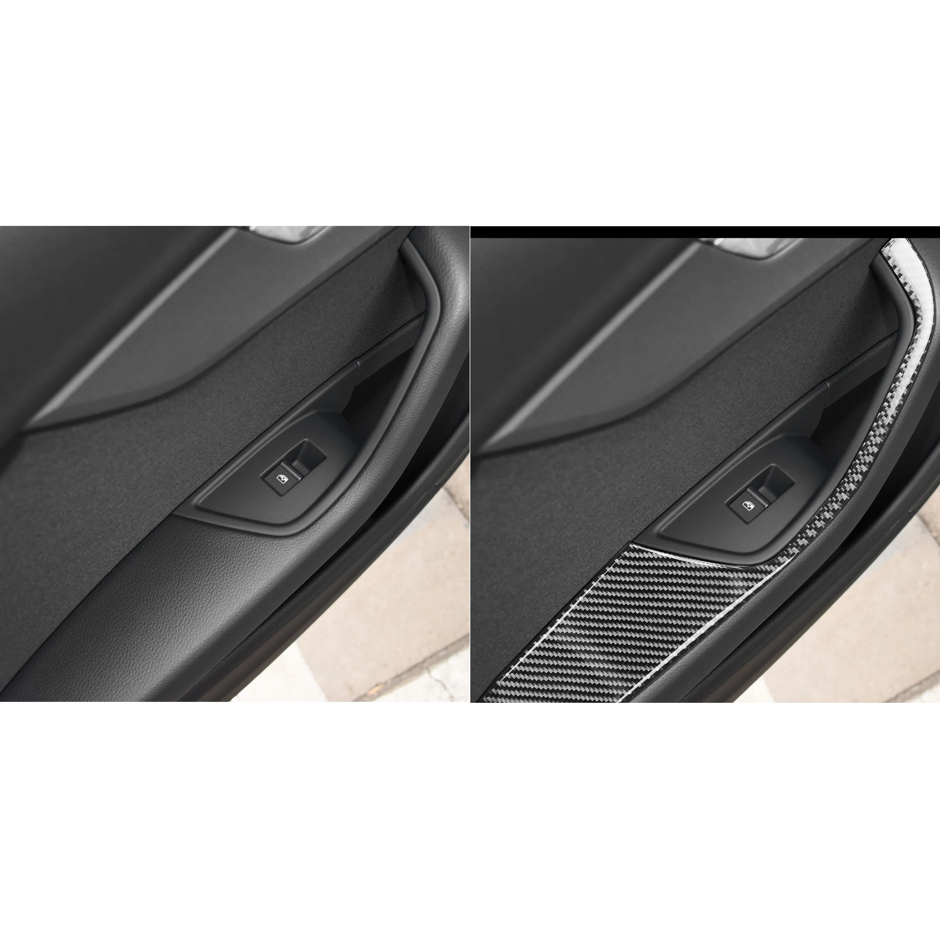 

Door Armrest Panel Decoration Cover Trim Sticker for Audi A4 B9 2017 2018 2019 Car Interior Accessories Carbon Fiber