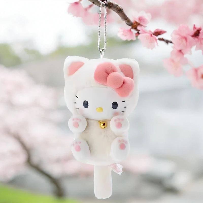 Anime Sanrio Helokiti Plush Toy Bag Accessories Cartoon Kitten Doll Pendant Ornaments Gifts