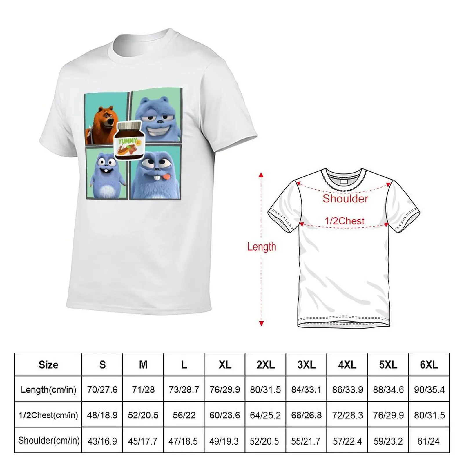Grizzly and lemmings T-Shirt customs funny costumes t shirts for men cotton