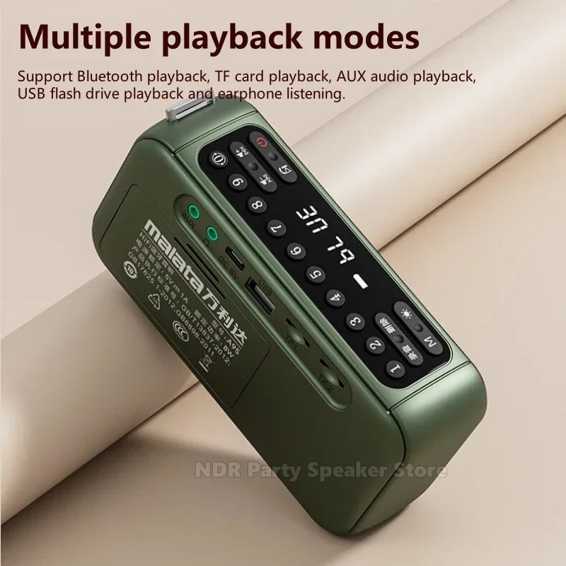 Malata A95 Запись Портативные колонки двойного назначения Bluetooth Перезаряжаемый небольшой тяжелый сабвуфер Карточный плеер Музыкальная звуковая коробка