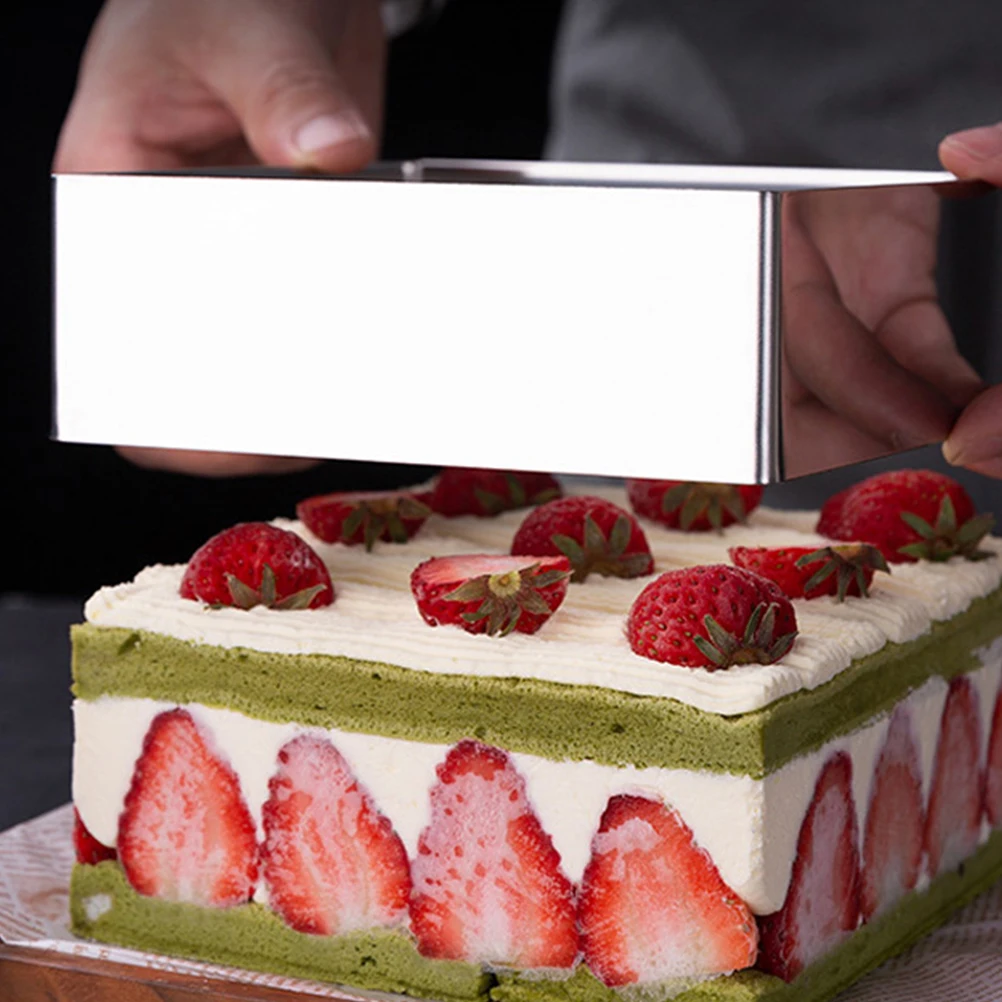 5 قطعة الفولاذ المقاوم للصدأ مربع كوكي القواطع قابلة لإعادة الاستخدام أدوات الخبز للبالغين حفلة عيد الميلاد العجين فندان المعجنات قوالب #1