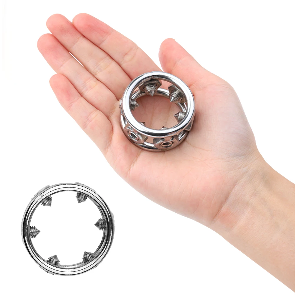 Metal Stainless Steel Rivet Lock Fine Ring Sex Toys Adult Male Penis Ring Scrotum Bondage Alternative Exercise Delay Men Toys