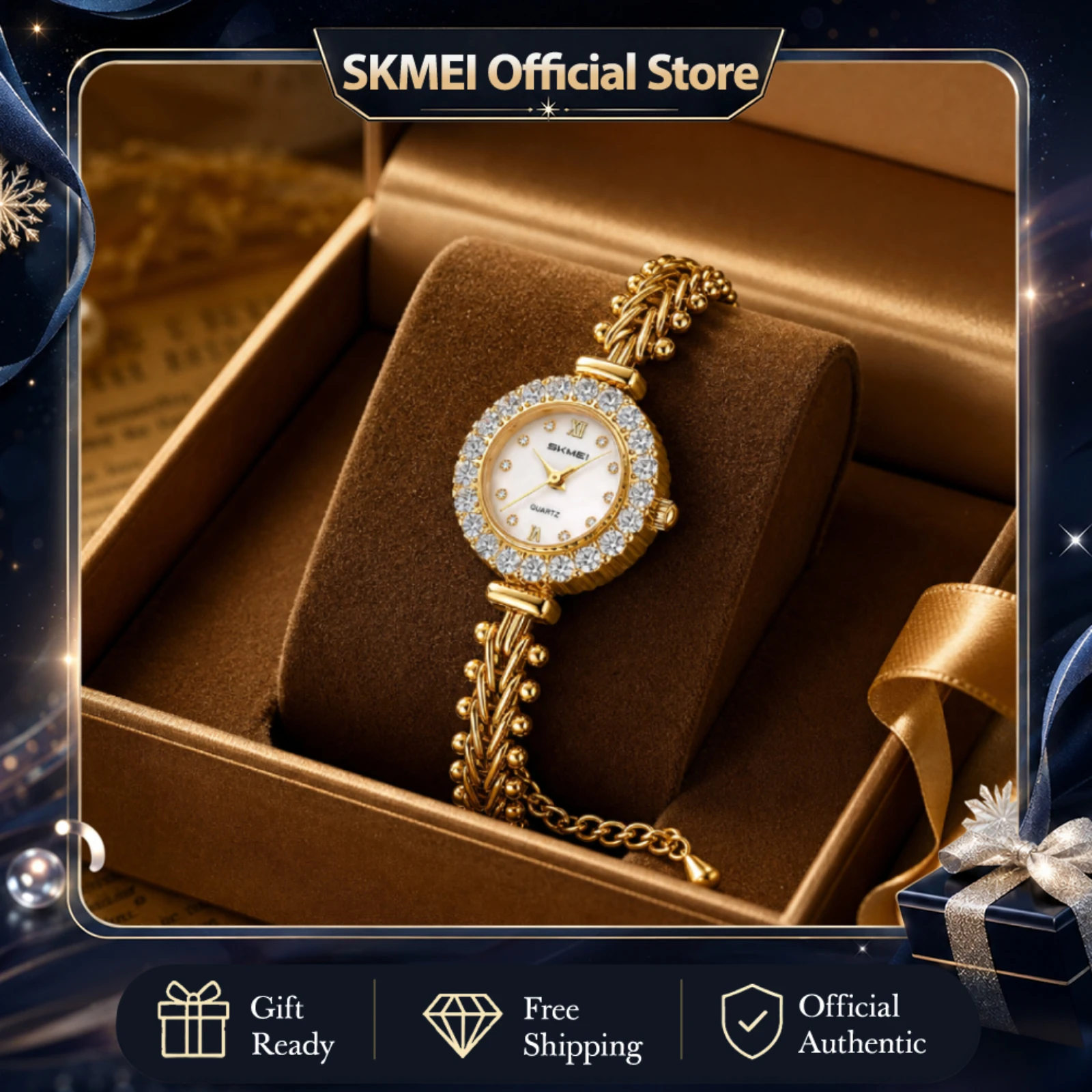 SKMEI 2729 Quartz Wristwatches For Women 30M Waterproof Fashion Female Watch Bracelet Band Mujer Regalos For Gift Casual Wear