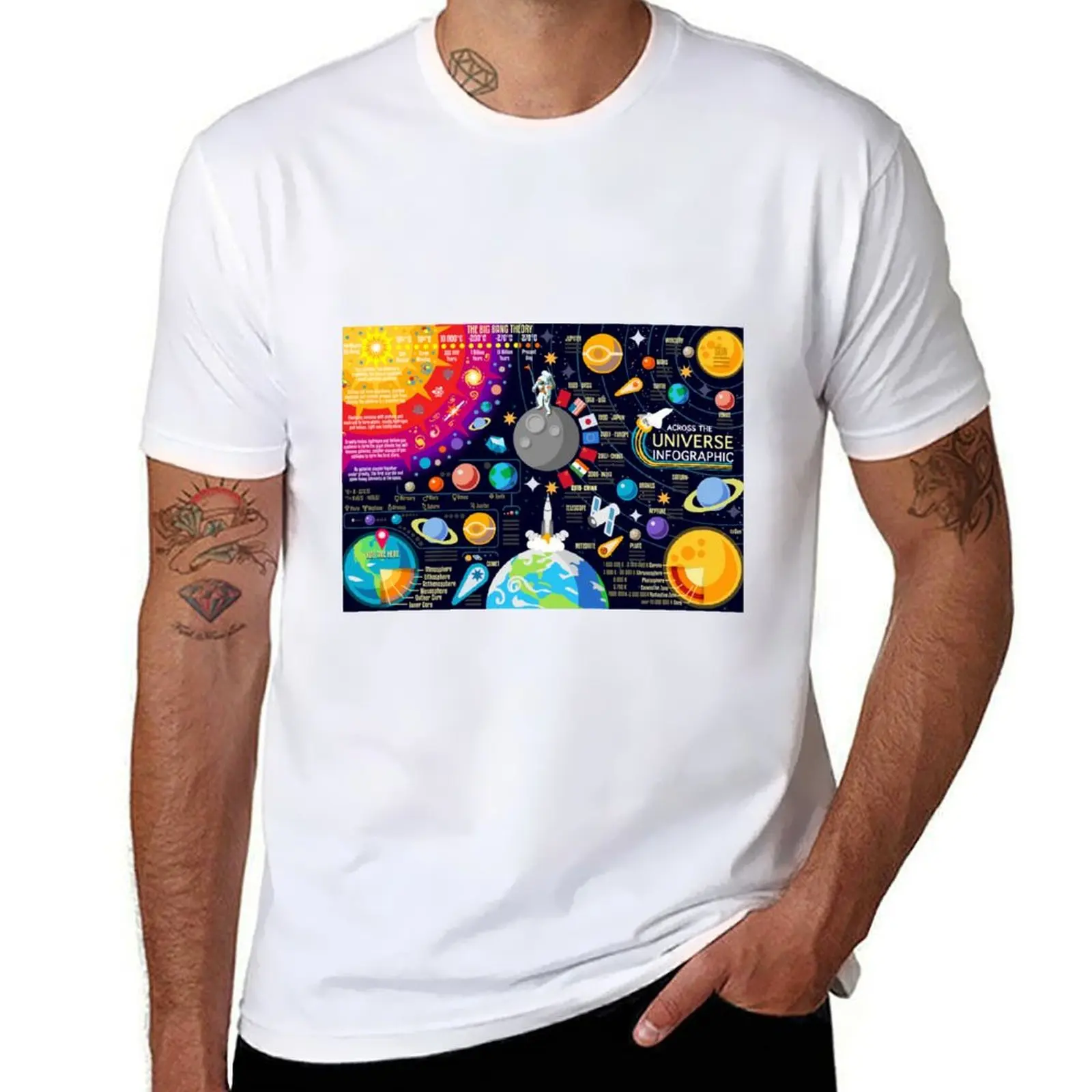 

Space Universe Infographics Big Bang T-Shirt man t shirt summer cotton t shirt man T-Shirt
