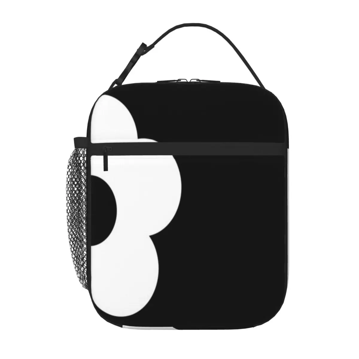 Bestselling Bold Retro Contrast Flower Graphic Geometric Lunch Handbag Classroom Meal Adjustable Strap Lunch Bag