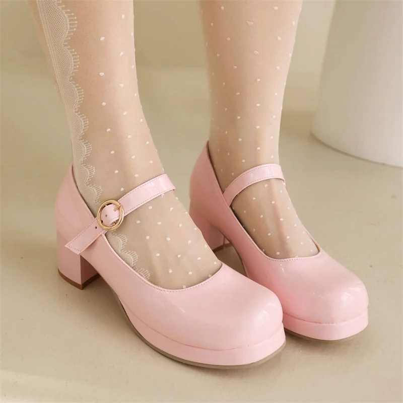 ماري جينس مضخات مع حزام مشبك للفتيات ، الأميرة الأحذية ، الحلو ارتفع ، الأحمر ، الوردي ، أسود ، أبيض ، جديد ، الخريف ، 2022 ، 7 ، 8 ، 9 ، 10 ، 12 ، 14, 16, 17, 18