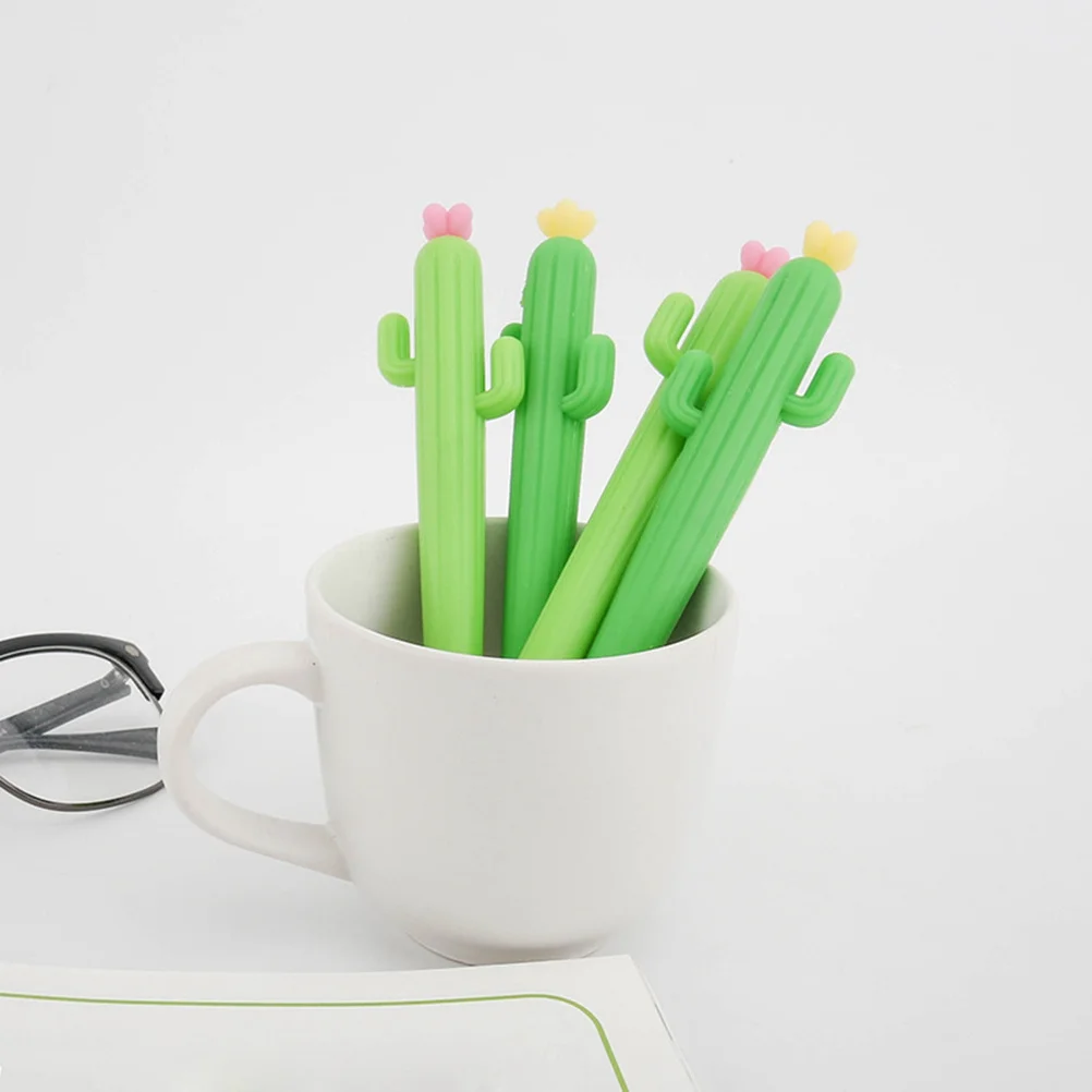 Gel Pen Cactus Style Flower Print Premium Plastic Smooth Writing Instrument Creative Gift for Pupils and Students