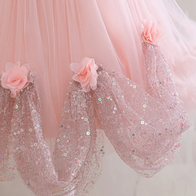 Baby Girl Party Dresses For Girls Of 1 To 4 5 Years Elegant Luxury  Princess Junina Wedding Enchanted Garden Dress Pink Clothes image 5