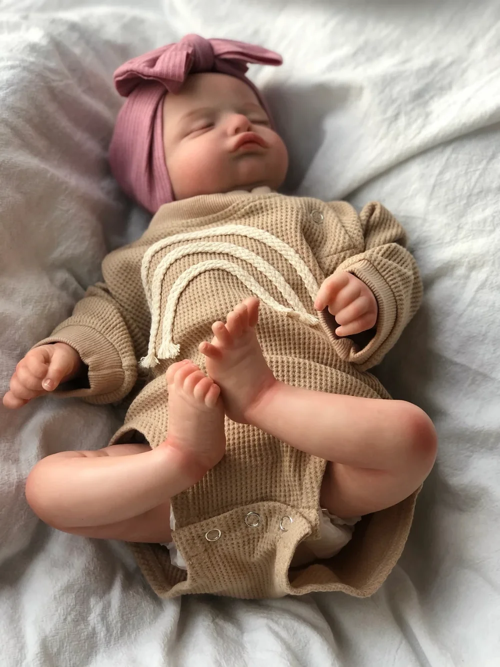 46cm realistische wieder geborene neugeborene Puppe Mädchen Rosalie entzückende lebensechte 3D-Haut
