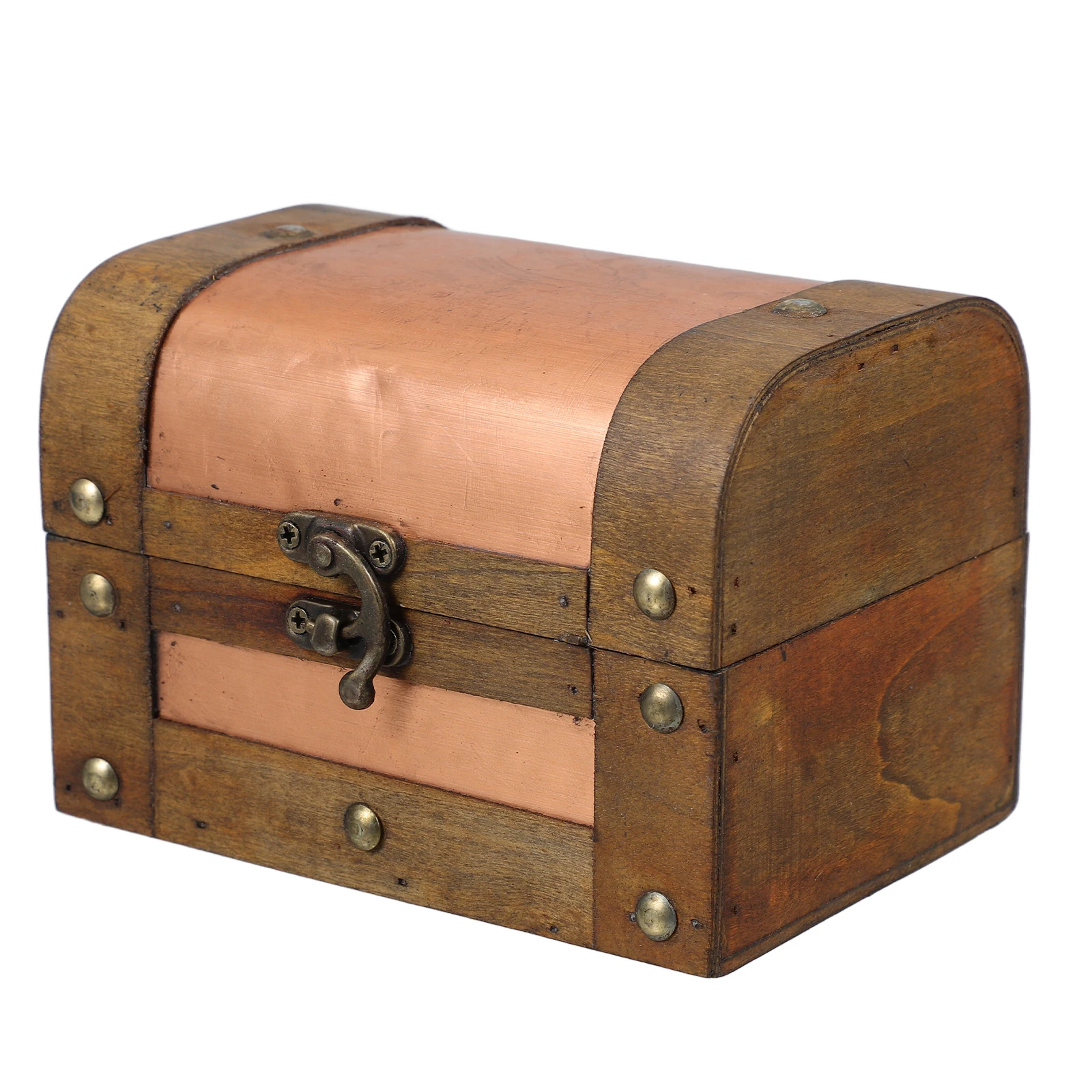 

Retro Wooden Storage Vintage Design Lockable Chest Decorative Card Display Keepsake Box Jewelry ganizer Small Treasure Chest