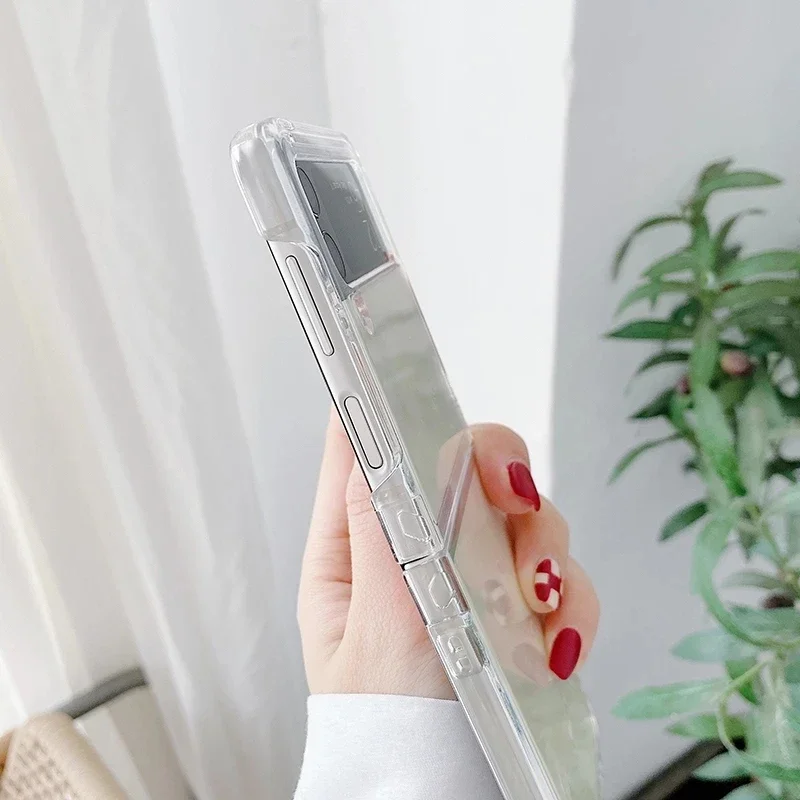투명 하드 PC 힌지 프로텍터, 완전 보호 폰 케이스, 삼성 갤럭시 Z 플립 3 4 5G 용 충격 방지 커버