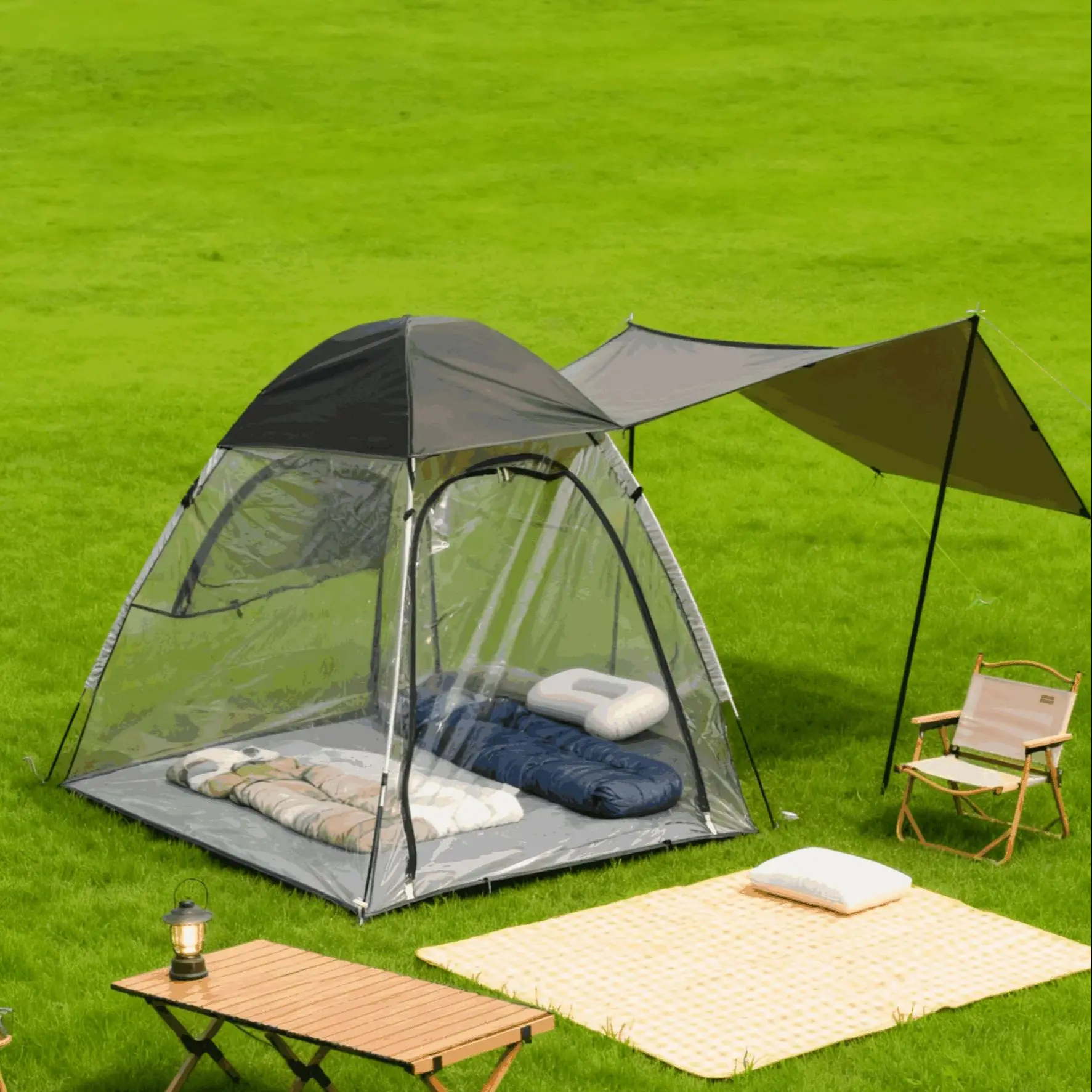 

Модернизированная спортивная палатка, всепогодный прозрачный навес из ПВХ, двухслойный уличный укрытие для просмотра спорта, портативный походный туризм