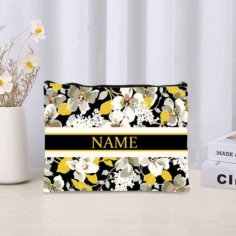 Trendy Retro Personalized Name Cosmetic Bag Women Portable Lipstick Bags Cosmetic Storage for Makeup Custom Travel Organizer