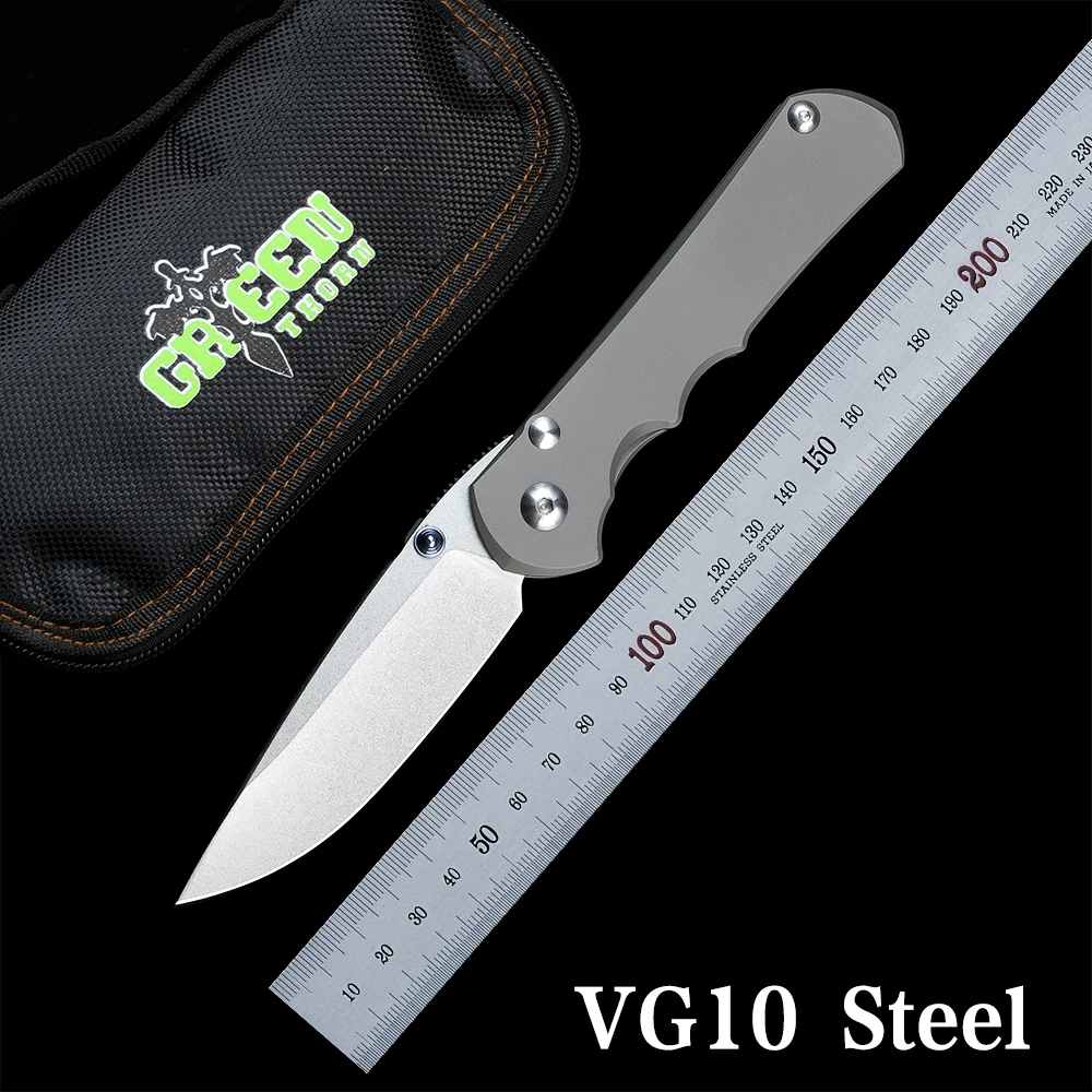 

Green Thorn Knives Inkosi Camping Knife Outdoor Survival Titanium Alloy Tactical Knife Vg10 Steel edc Self Defense Weapon