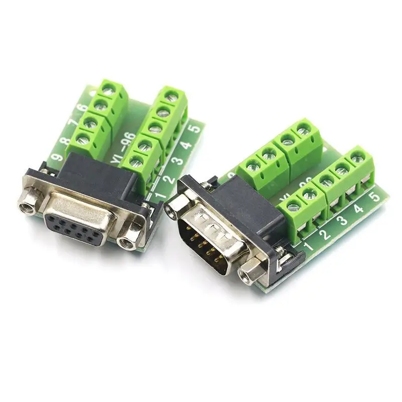 New Db9 Serial Com Transfer-Free Solder Terminals Rs232 Male Connector With Back Side Screw Diy