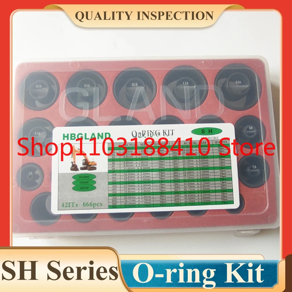 

666 Pcs SH O-ring Seal For Sumitomo SH60 SH120 SH135 SH200 SH80 SH100 SH300 SH350 SH450 NBR O-ring Box O ring Kit
