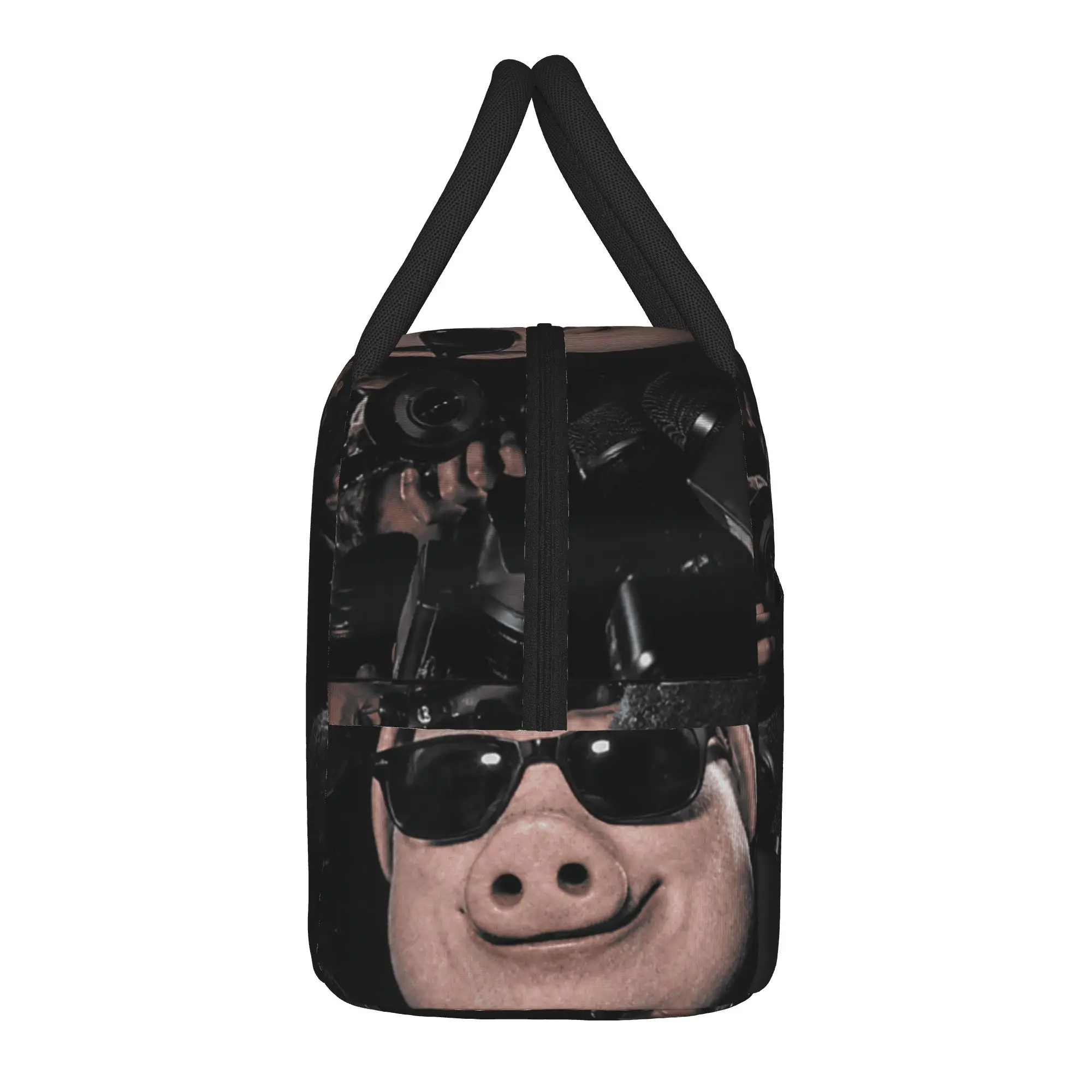 Breaking News John Pork Funny Superstar Meme Media Spotlight Lunch Bag Travel Lunch Box For Girls Casual Thermal Tote Handbags