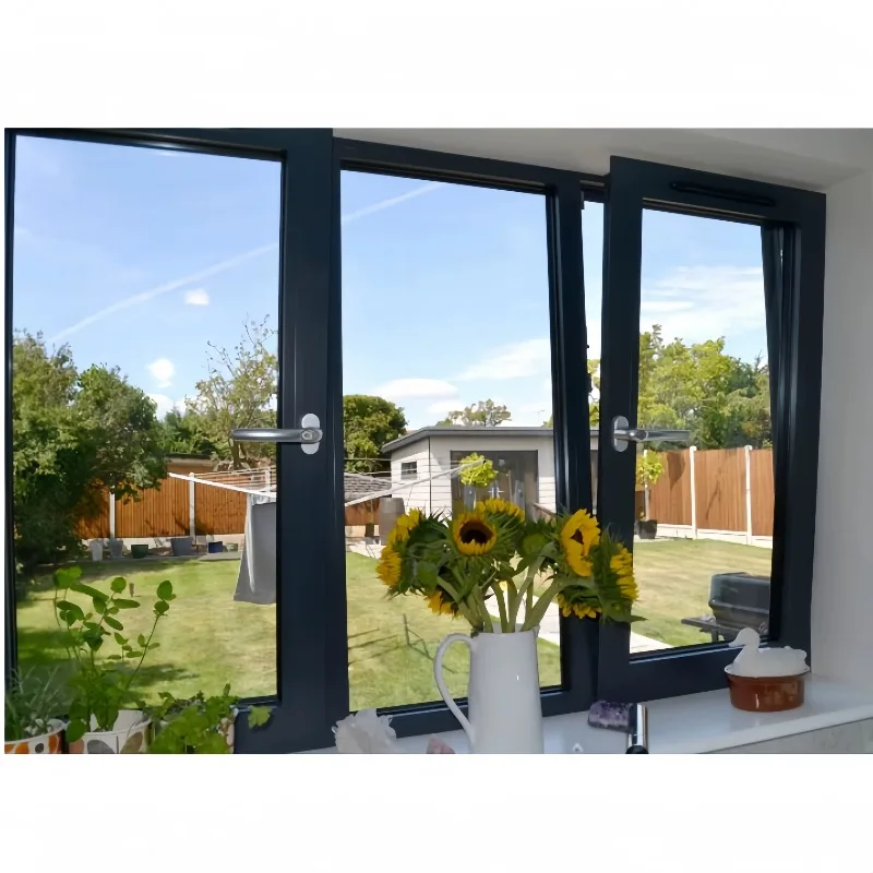 Customized Double&Triple Tempered Glass Tilt And Turn Windows Soundproof Avoid Hurricane Impact Aluminum Casement Window