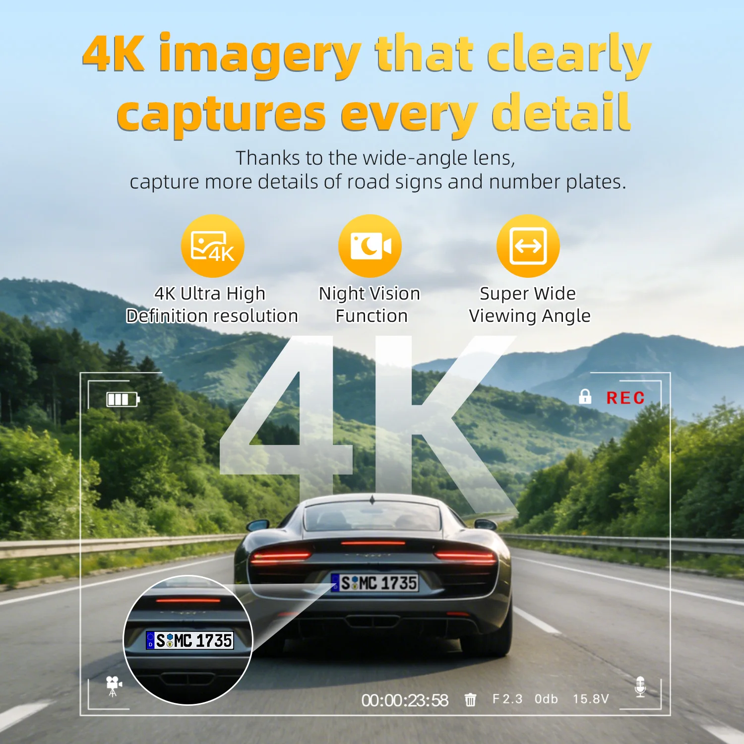 

Видеорегистратор Dahua Hirige M4 4K Ultra HD с разрешением, видеорегистратор ночного видения, G-сенсор, циклическая запись, управление приложением, видеорегистратор