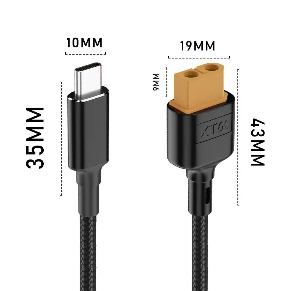 1Pcs 50cm/100cm XT60 to Type-C 100W Fast Charging Cable For Toolkitrc SC100 Protocol Charger Cord Adapter Wire Replacement Parts