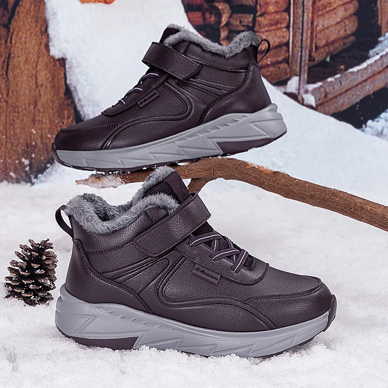 YRZL Men's Thermal Shoes Winter Warm Waterproof Anti Slip Hiking Boots Men Comfortable Outdoor Non Slip Outdoor Sports Boots