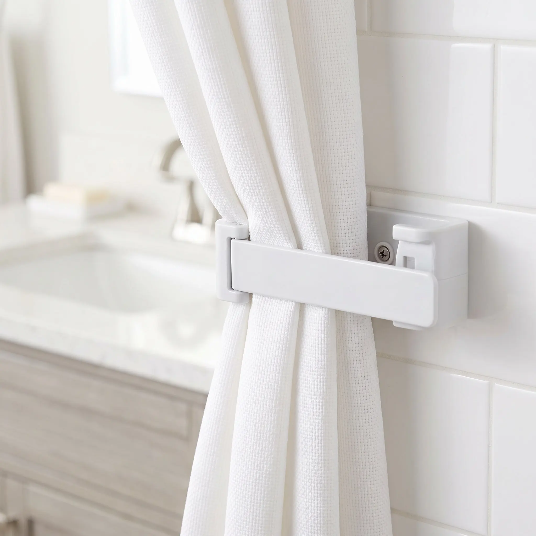 White Rv Curtain Tie Back Plastic Hold Down Clips Window Covering Hardware Rv Curtains Holders Interior Accessories