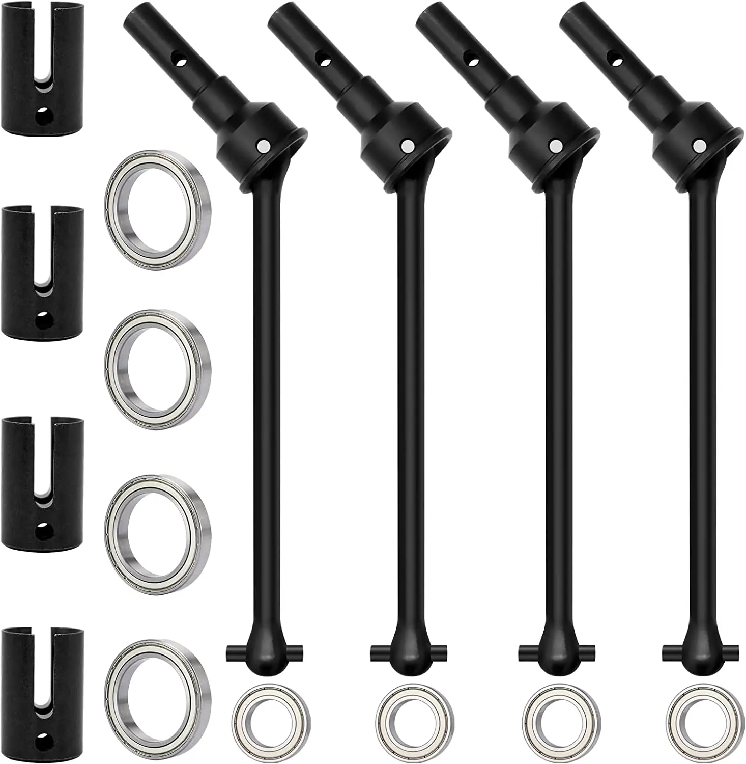 4pcs Steel CVD Driveshaft Front/Rear Steel Constant-Velocity Driveshaft Assembled for Traxxas WideMaxx (Replace Part #8996X)