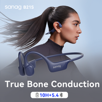 Sanag B21S True Bluetooth Bone Conduction Earphone HiFi Powerful Bass Bluetooth 5.4 Headphones IPX5 Waterproof Sport Earbuds