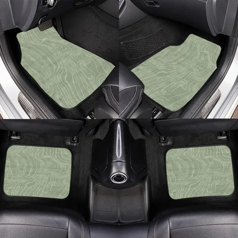Wave Pattern, Dynamic Cabin: 4pcs Wave Pattern Car Floor Mats, 2D Flat Details Wave Texture, Stylish Design Brightens Lively Int