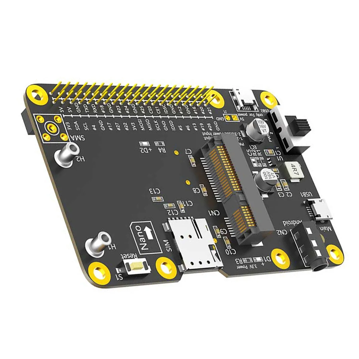 GOB-oUntuk Raspberry Pi 3G/4G/LTE TOPI Modul Ekspansi PCIe Mini 40GPIO untuk Samsung ARTIK /Rock64 /Asus Tinker /Latte