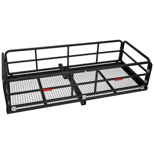 Foldable Hitch Mount Cargo Carrier, 750 LBS Heavy Duty Steel Hitch Racks for 2 in Receiver, Folding Luggage Racks for Trailers, RVs, SUVs, Rust-Resistant & Easy to Assemble