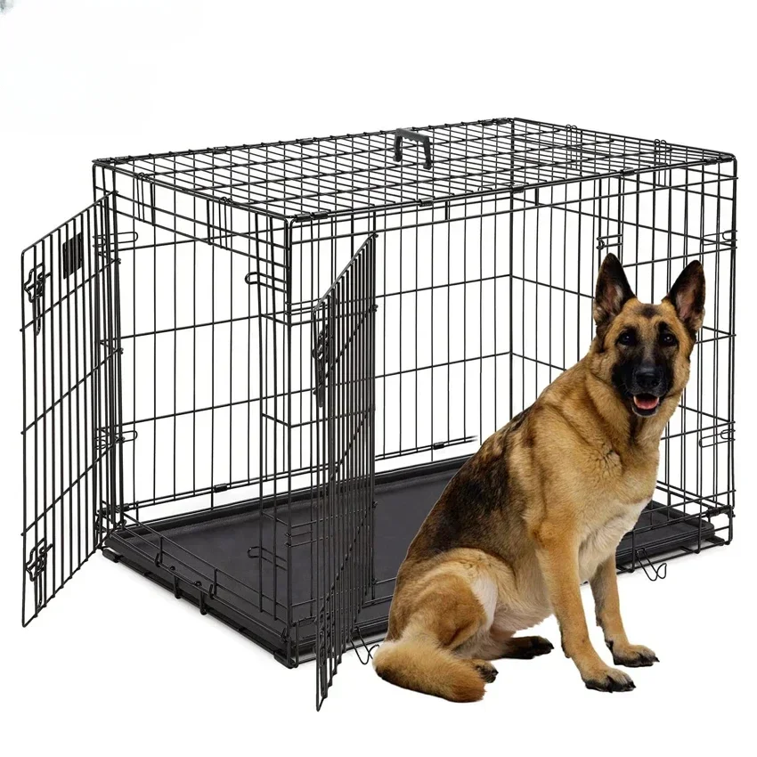 

30'' Foldable Collapsible Metal Large Xxl Dog Cage Metal Kennels, Stackable Dog Cages For Large Dog, Wholesale Dog Crate