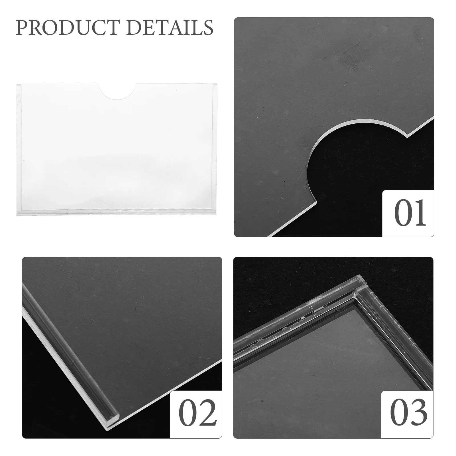 

5Pcs Acrylic Card Slot Rack Clear Name Card Holder Home Office Store Display Rack Acrylic Clear Label Holder