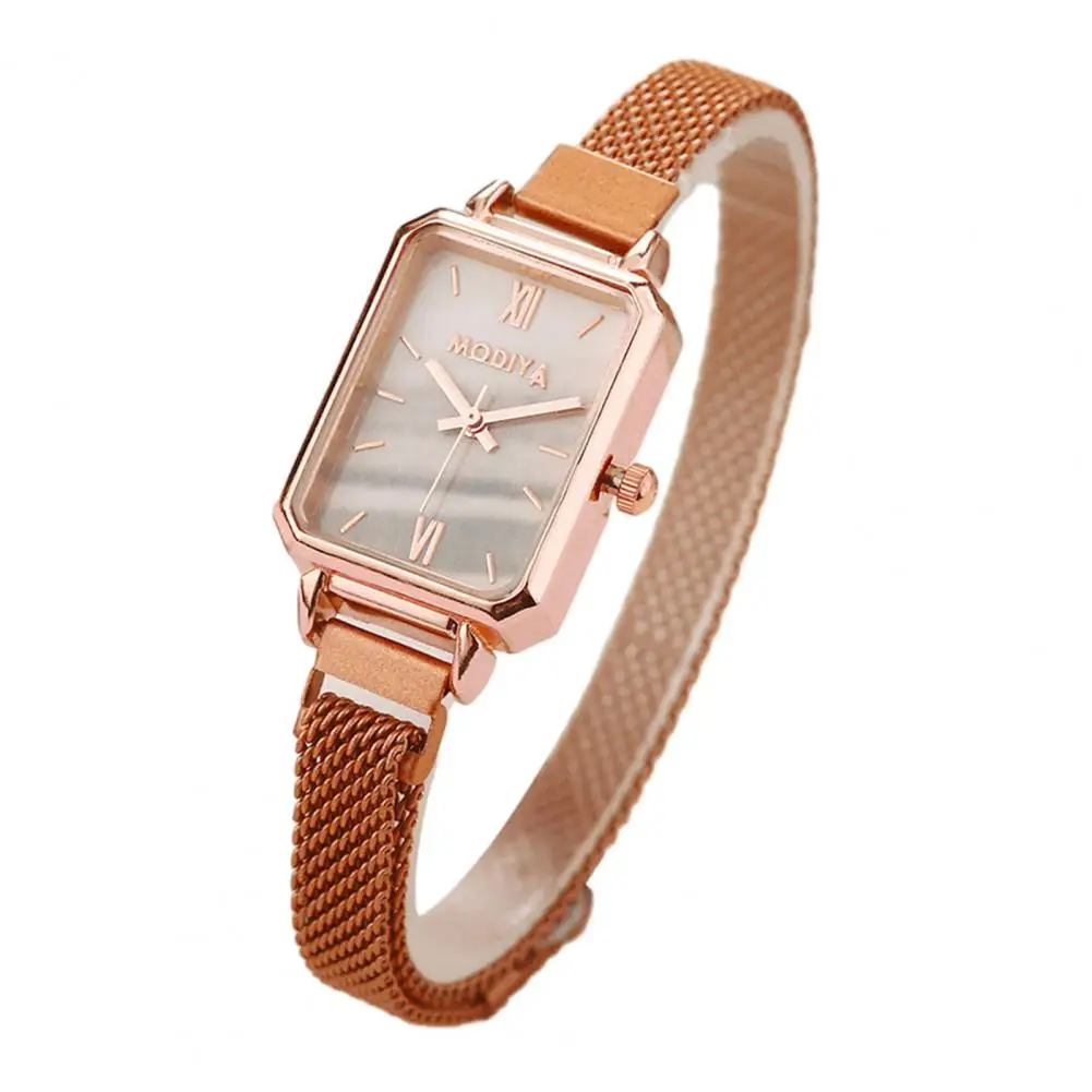 High Accuracy Women Watch Exquisite Oblong Dial Women's Quartz Watch with High Accuracy Pointer Display Lightweight Wrist