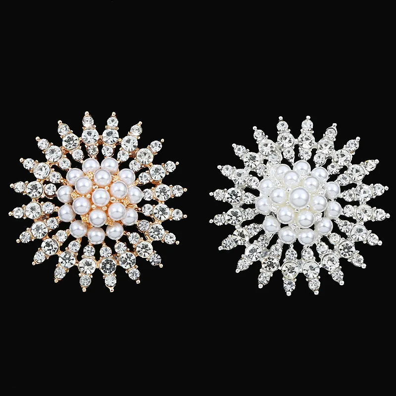 Fashion Rhinestone Imitation Pearl Brooch For Women Vintage Crystals High Quality Broochs Pins Jewelry Clothing Accessories