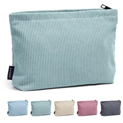 Corduroy Travel Cosmetic Bag Portable Makeup Storage Bag Purses Women Large Capacity Zipper Make Up Organizer Storage Clutch