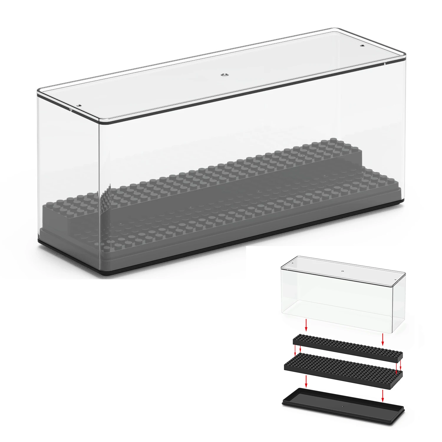 Acrylic Display Case for Figures Dustproof, Clear Display Box Miniatures Collection Bricks Storage Block Aciton Figure Showcase