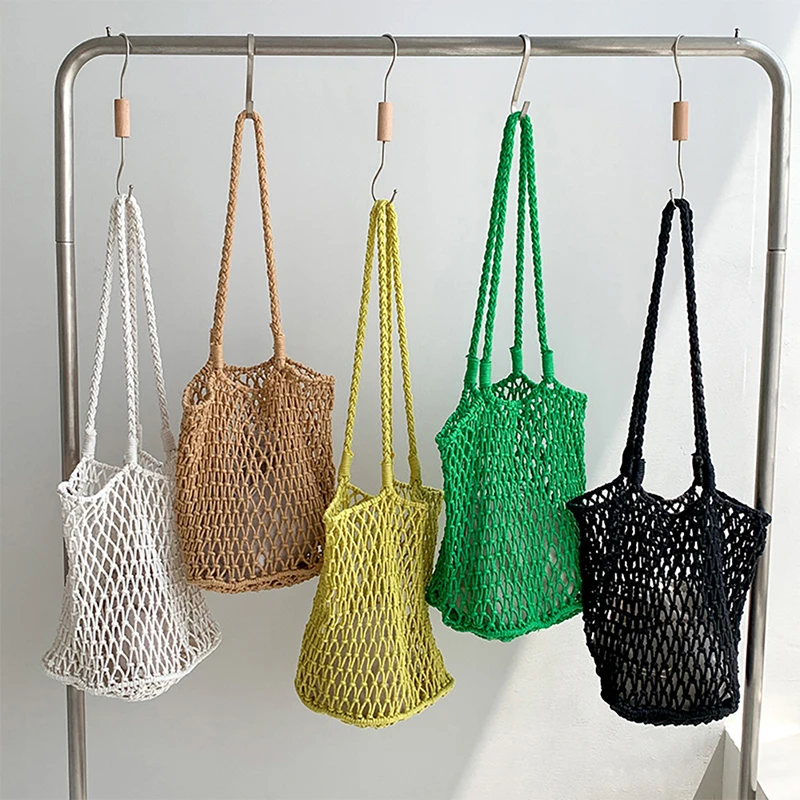 Bolso tejido hueco de cáñamo y - Tote Bag Beach reseña y precio
