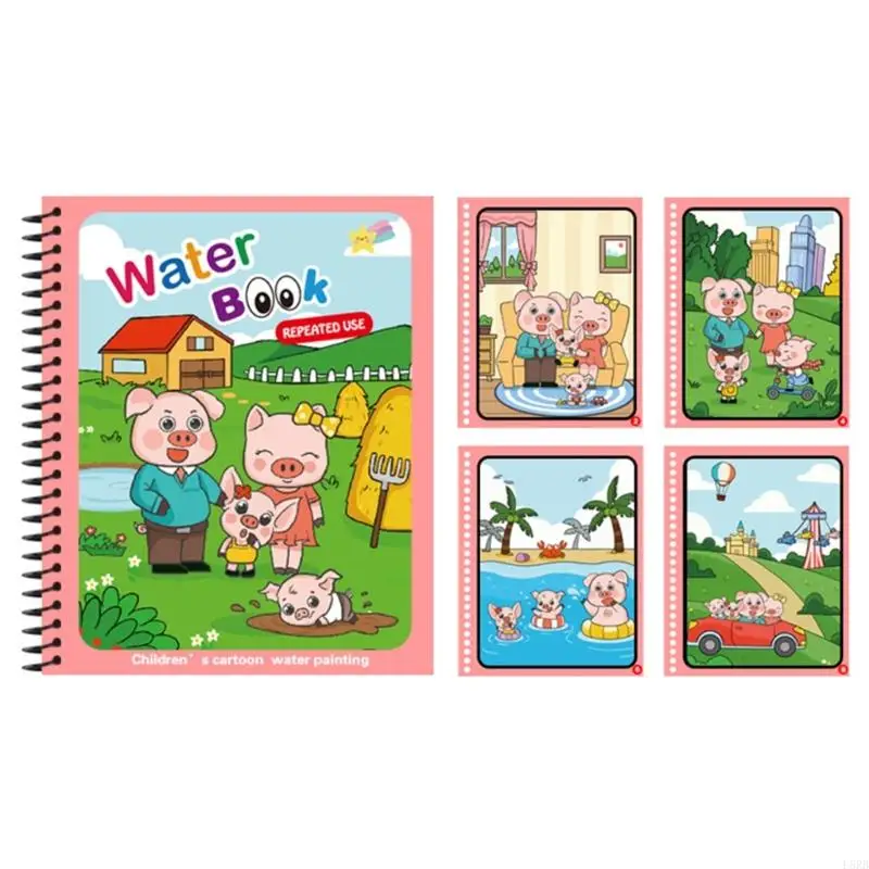 Kids Water Ujawnia kolorowanki Książki wielokrotnego użytku Przyjazne dla podróży edukacyjna farba do zwiększania kolorów L8RB