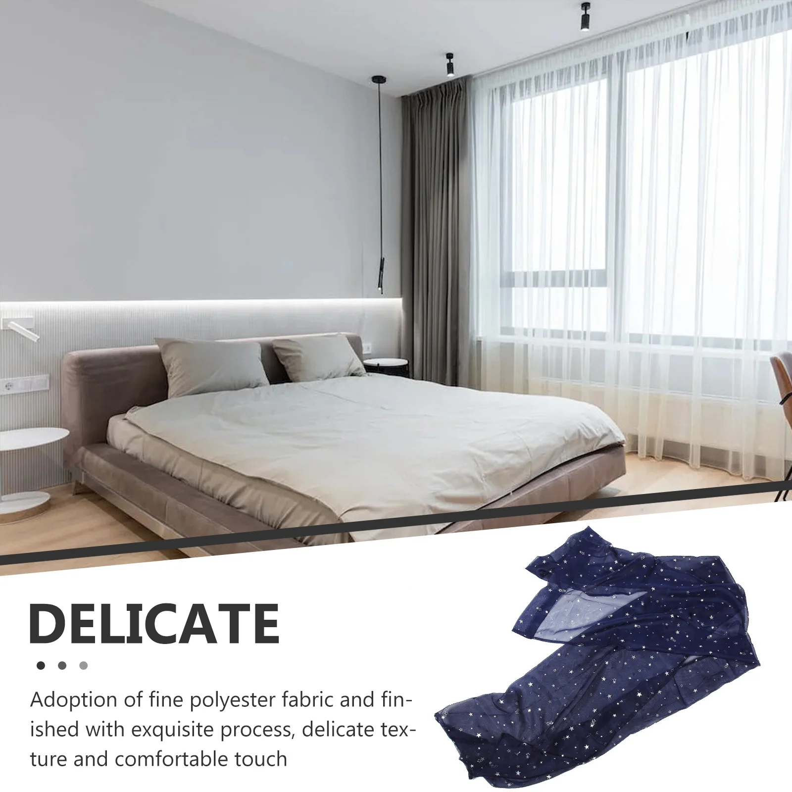 

Silver Screen Sheer Curtains Star Patterns Thin Privacy Voile Fabric Bedroom Living Child Room Window Tulle