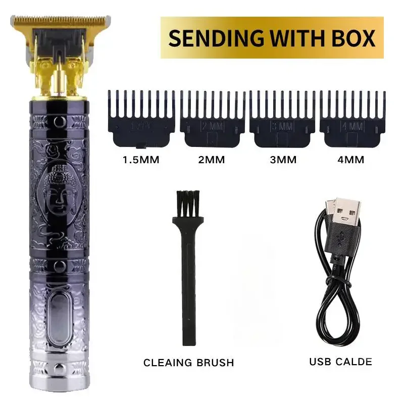 Máquina de corte de cabelo para homens, profissional T Blade Hair Trimmer Zero Gapped Trimmer, aparador de barba recarregável sem fio